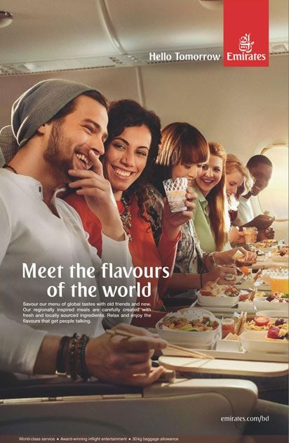 Emirates Airlines print ad: Print ad for Emirates Airlines, 2015.
