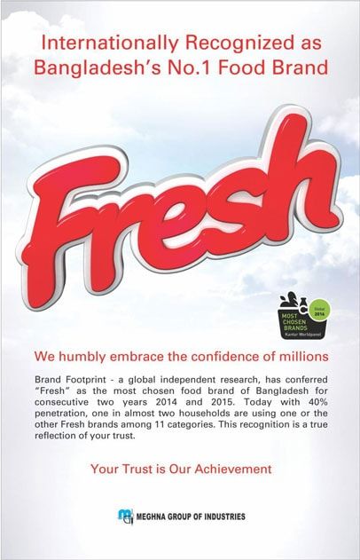 Fresh print ad: Fresh - No#1 Food Brand in Bangladesh