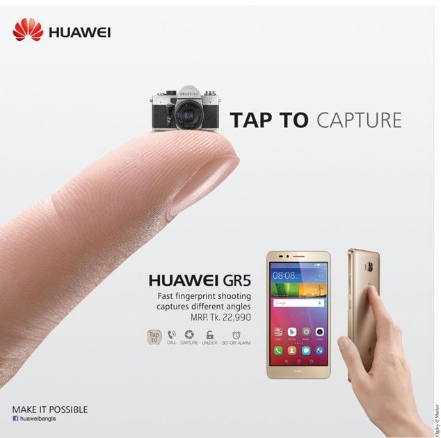 Huawei print ad: Print ad for Huawei, 2016.