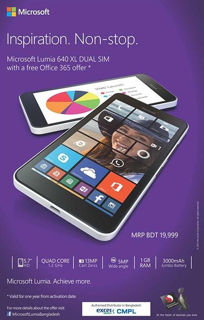 Microsoft Lumia static ad: Print ad for Microsoft Lumia, 2015.