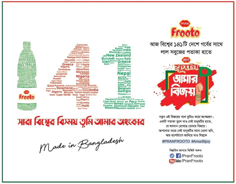 Pran Frooto static ad: Print ad for Pran Frooto, 2018.
