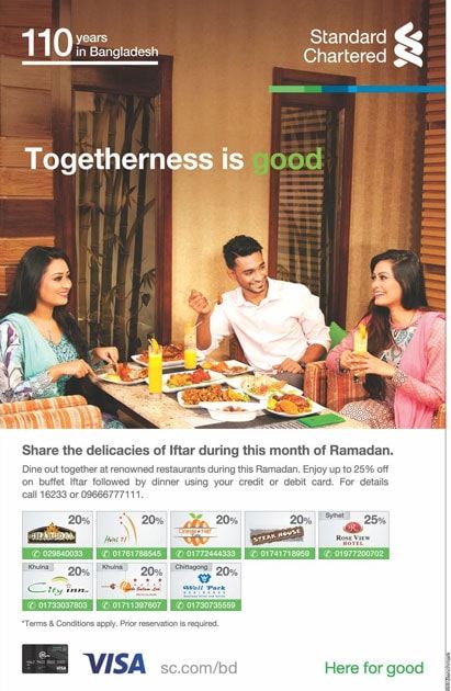 Standard Chartered Bank static ad: Print ad for Standard Chartered Bank, 2015.