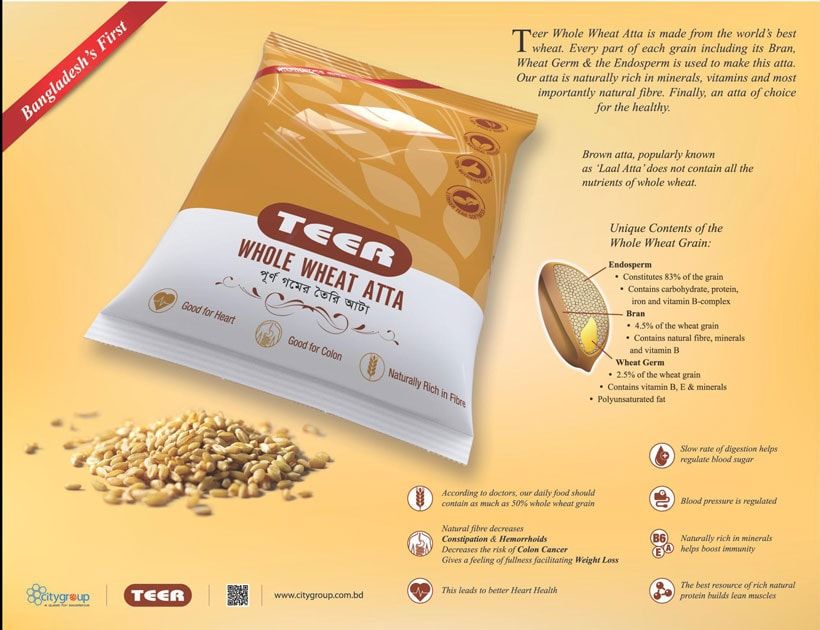 Teer static ad: Teer Whole Wheat Atta Press Ad, August 2016