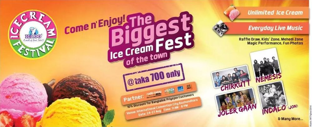 Igloo static ad: Igloo Ice Cream Fest August, 2016