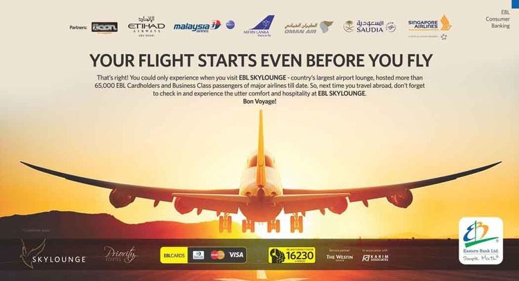 EBL Skylounge print ad: Print ad for EBL Skylounge, 2015.