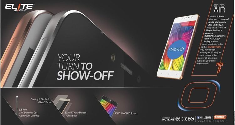 Elite Evo Air print ad: Print ad for Elite Evo Air, 2015.