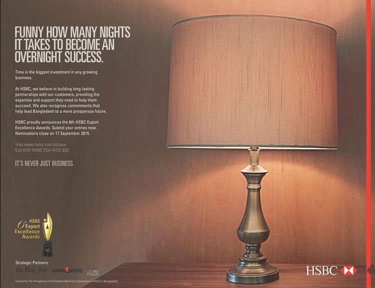 HSBC Export Excellence Award print ad: Print ad for HSBC Export Excellence Award, 2015.