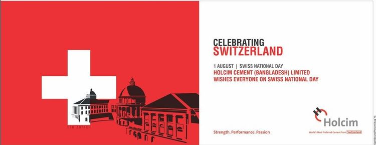 Holcim print ad: Holcim Celebrating Switzerland Press Ad August 2016