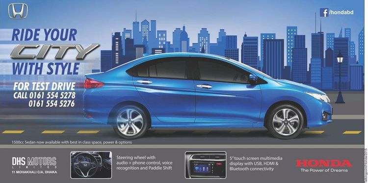Honda print ad: Print ad for Honda, 2015.