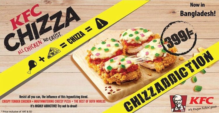 KFC Chizza static ad: Print ad for KFC Chizza, 2017.