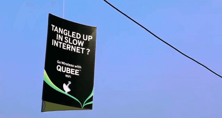 Qubee OOH ad: Outdoor ad for QUBEE - The Untangled Broadband, 2014.