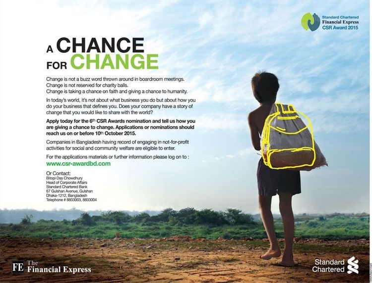 Standard Chartered print ad: Print ad for Standard Chartered, 2015.