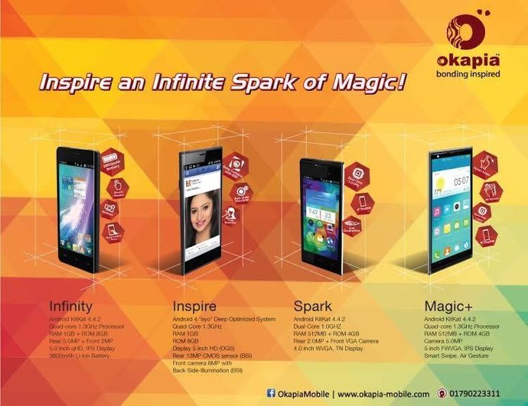 Okapia Mobile static ad: Print ad for Okapia Mobile, 2015.