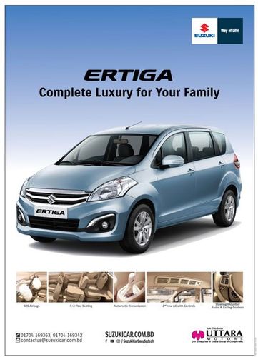 Ertiga print ad: Print ad for Ertiga, 2018.