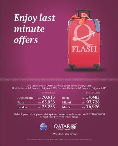 Qatar Airways print ad: Print ad for Qatar Airways, 2015.
